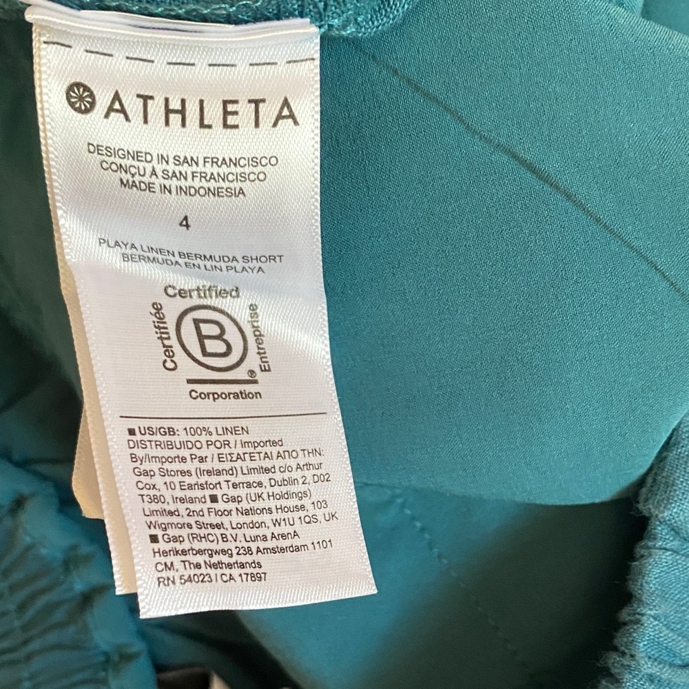 Athleta Teal Women's Flat Front Shorts - Picture 10 of 10